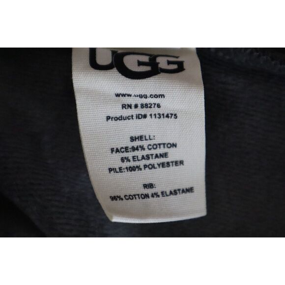 UGG Men's Sz L/XL Charcoal Heather Gray Leeland Hooded Cotton Blend Robe - Picture 5 of 15